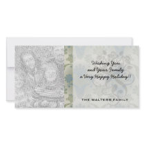 a touch of peacock damask design.ai personalized photo card