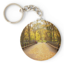 A Trail of Autumn Leaves, Central Park, NYC Key Chain
