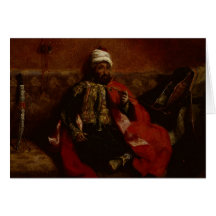 A Turk smoking sitting on a sofa, c.1825 Greeting Card
