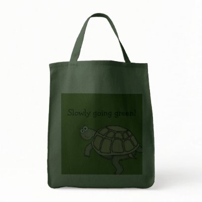 A Turtle slowly going green! Bag. by graphicdoodles