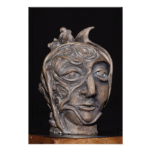 A unique head made by clay photo