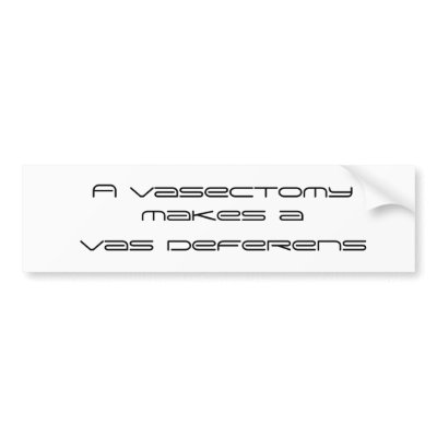 A vasectomy makes a  vas deferens by ScurvyDawg
