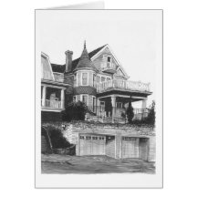 A victorian house greeting card