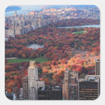 A view from above: Autumn in Central Park 01 Square Stickers