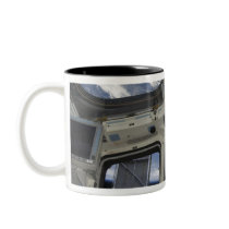 A view from inside the flight deck coffee mugs