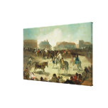 A Village Bullfight Stretched Canvas Print
