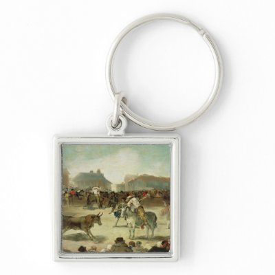 A Village Bullfight Key Chains by bridgemanart