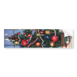 A Vintage  Happy Christmas Tree bumper stickers
