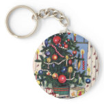 A Vintage  Happy Christmas Tree keychains