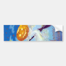 A Vintage Holiday *Happy Halloween* Bumper Sticker