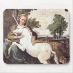 A Virgin with a Unicorn by Domenico Zampieri mousepads