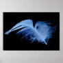 A white egret feather in black and white poster