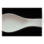 A white porcelain spoon greeting card