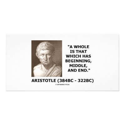 A Whole Is That Which Has Beginning, Middle, & End Photo Cards by unfinishedpolis