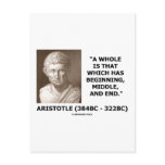 A Whole Is That Which Has Beginning, Middle, & End Post Card