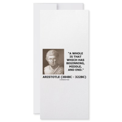 A Whole Is That Which Has Beginning, Middle, & End Custom Rack Cards by unfinishedpolis