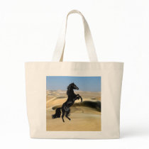 A wild rearing black stallion bags