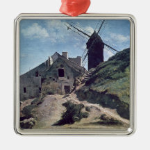A Windmill at Montmartre, 1840-45 Christmas Ornaments