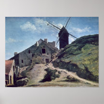A Windmill at Montmartre, 1840-45 Posters