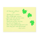 A Wish for a Friend-Irish Poem+Shamrocks Post Cards