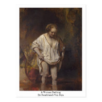 A Woman Bathing. By Rembrandt Van Rijn postcards
