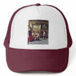 A Woman Drinking With Two Men By Hooch Pieter De ( Mesh Hat