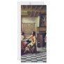 A Woman Drinking With Two Men By Hooch Pieter De ( Customized Rack Card