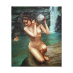 A woman falls in the bath Wrapped Canvas Stretched Canvas Print