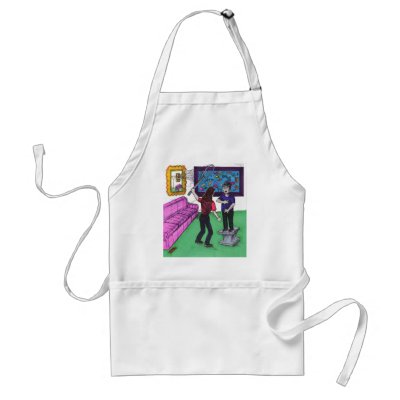 A Woman Needs a Man Like a Fish Needs a Bicycle Apron by SerenethosArt
