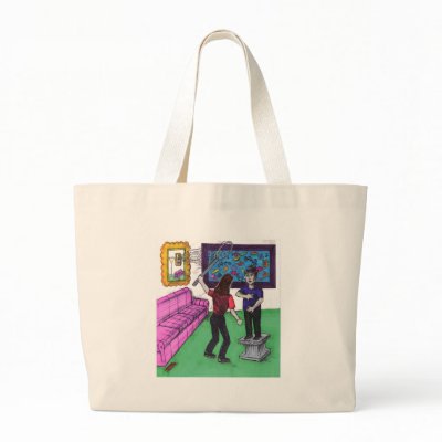 A Woman Needs a Man Like a Fish Needs a Bicycle Bags by SerenethosArt