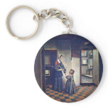 A Woman With A Child In A Pantry. [1] By Pieter De Key Chain