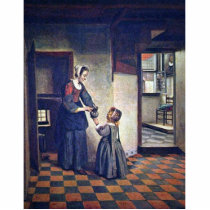 A Woman With A Child In A Pantry. [1] By Pieter De Cut Out