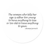 A Womans Age quote Sticker