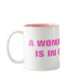 A WOMAN'S PLACE IS IN CONTROL MUGS