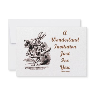 A Wonderland Invitation Just For You White Rabbit by wordsunwords