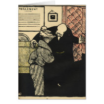 A worthy man ushers a young woman into his card