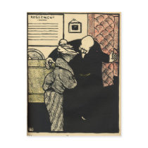 A worthy man ushers a young woman into his postcards