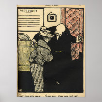 A worthy man ushers a young woman into his print