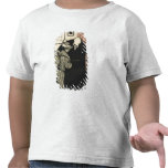 A worthy man ushers a young woman into his t-shirts