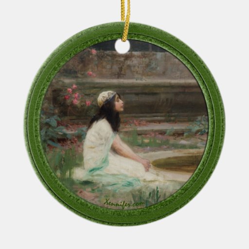 A Young Girl by a Pool Ornament