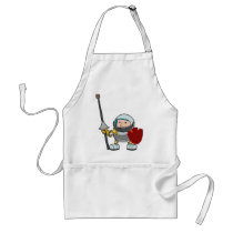 A young knight aprons