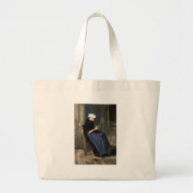 A Young Scheveningen Woman Knitting Bags