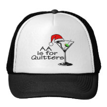 AA Is For Quitters Christmas Martini Trucker Hat