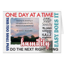 AA slogans anniversary card
