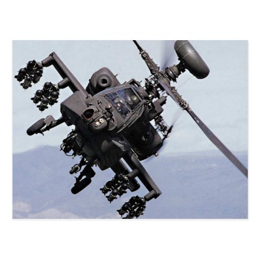 Aapache Attack Helicopter Postcard