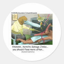 Aardvark Dentistry Funny Gifts & Collectibles Round Sticker