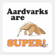 aardvarks are super square stickers