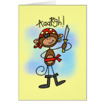 Aargh Monkey  Pirate Tshirts and Gifts Greeting Card