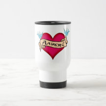 Aaron - Custom Heart Tattoo T-shirts & Gifts Coffee Mug