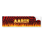 Aaron real fire and flames bumper sticker design.